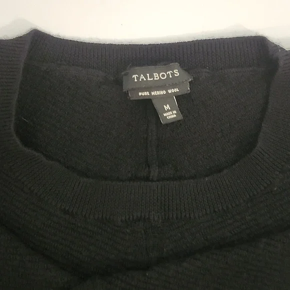 Talbots Women's Black Crew Neck Sweater - Picture 5 of 11